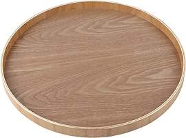 Serviertabletts aus Holz, Rund Tablett Holztablett 