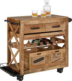 Servierwagen in Naturfarben
