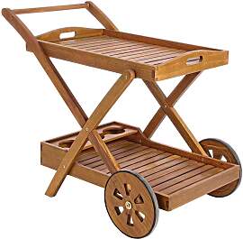 Servierwagen Noemi aus Akazienholz, klassisch,