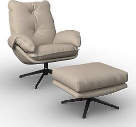 Sessel Andrea Lederlook Beige Drehbar