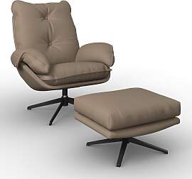 Sessel Andrea Lederlook Braun Drehbar