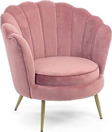 Sessel Giliola Samt-Optik, modern gepolstert, Rosa 