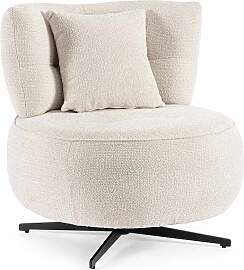 Sessel Gonnie aus Chenille-Stoff, modern drehbar,