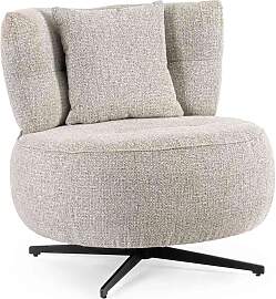 Sessel Gonnie aus Chenille-Stoff, modern drehbar,