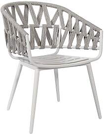 Sessel Palm - Aluminium weiß matt, cross weaving