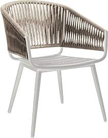 Sessel Palm - Aluminium weiß matt, straight