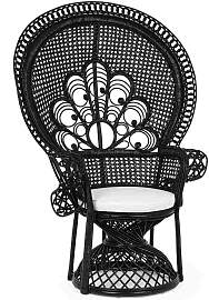 Sessel Peacock aus Rattan, klassisch gepolstert,