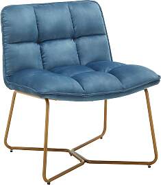 Sessel Rina Blau Samt Gepolstert