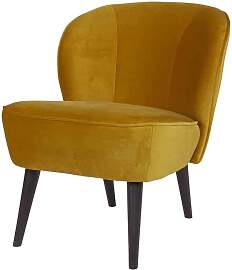 Sessel Sara aus Samt, modernes Design, ocker,