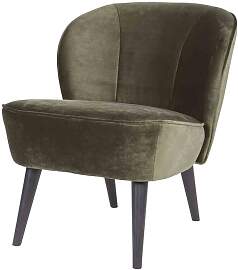 Sessel Sara Samt, elegantes Design aus Birkenholz, 