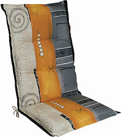 Sesselauflage, Grau, Natur, Orange, Streifen,
