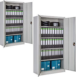 Set Aktenschrank mit 5 Böden 180x90x40cm - grau,