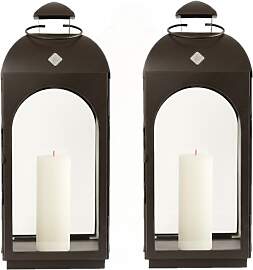 Set aus 2 Capri Windlicht Anthrazit Medium