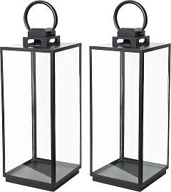 Set aus 2 Michigan Windlicht Schwarz Large