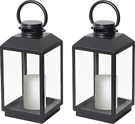 Set aus 2 Newport Windlicht Schwarz Small