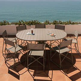Set Aus Ausziehbarem Aluminiumtisch 145-200x145 Cm 