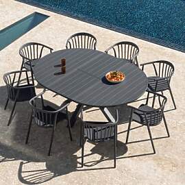 Set Aus Ausziehbarem Aluminiumtisch Barces