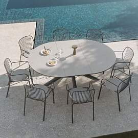 Set Aus Ausziehbarem Aluminiumtisch Begur