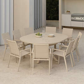 Set Aus Ausziehbarem Tisch 145-200x145 Cm Barces