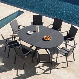 Set Aus Ausziehbarem Tisch 145-200x145 Cm Barces