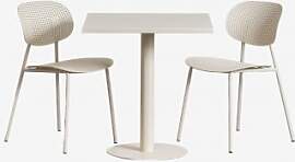 Set Aus Quadratischem Tisch 70x70 Cm Mizzi Und 2