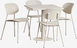 Set Aus Quadratischem Tisch 70x70 Cm Mizzi Und 4