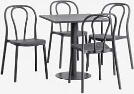 Set Aus Quadratischem Tisch 70x70 Cm Und 4