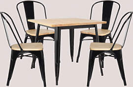 Set Aus Quadratischem Tisch 80x80 Cm Und 4