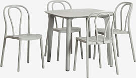 Set Aus Quadratischem Tisch 85x85 Cm Scand Und 4