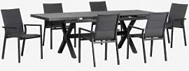 Set Aus Rechteckigem Gartentisch 180-240x90 Cm
