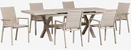Set Aus Rechteckigem Gartentisch 180-240x90 Cm