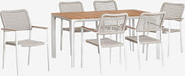 Set Aus Rechteckigem Tisch 160x90 Cm Aus Aluminium 