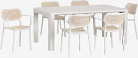 Set Aus Rechteckigem Tisch 180x100 Cm Arnadine Und 