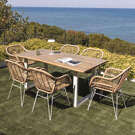 Set Aus Rechteckigem Tisch 180x90 Cm Aus