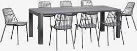 Set Aus Rechteckigem Tisch 220x100 Cm Arnadine Und 