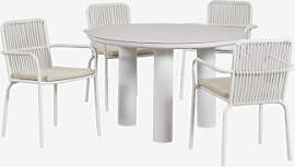 Set Aus Rundem Tisch Ø120 Aus Keramik Und