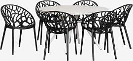 Set Aus Rundem Tisch Ø125 Cm Aus Aluminium
