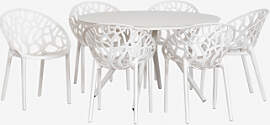 Set Aus Rundem Tisch Ø125 Cm Aus Aluminium