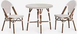 Set Aus Rundem Tisch Ø80 Cm Und 2 Stapelbaren