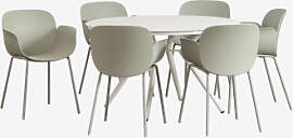 Set Aus Runder Tisch Ø125 Cm Aus Aluminium