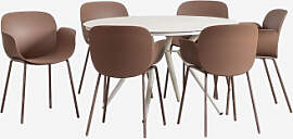 Set Aus Runder Tisch Ø125 Cm Aus Aluminium