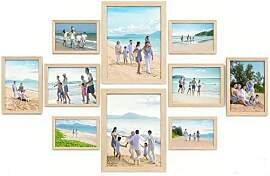 Set mit 10 schwarzen Fotorahmen für mehrere