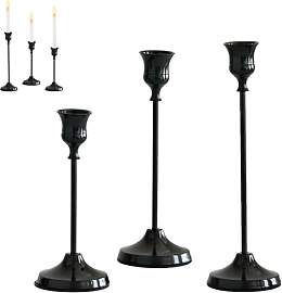 Set mit 3 Schwarze Kerzenhaltern von Sumneo -