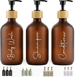 Set mit 3 Seifenspendern, Bernstein, 500 ml,