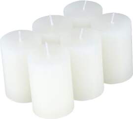 Set mit 6 Votivkerzen, D4 x H6 cm, Weiß