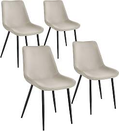 Set Stuhl Monroe Samtoptik - creme, 4er Set