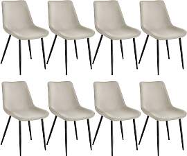 Set Stuhl Monroe Samtoptik - creme, 8er Set