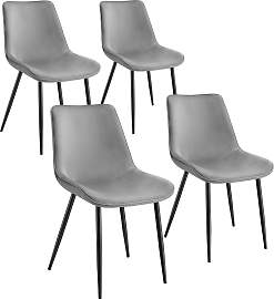 Set Stuhl Monroe Samtoptik - grau, 4er Set