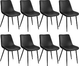 Set Stuhl Monroe Samtoptik - schwarz, 8er Set