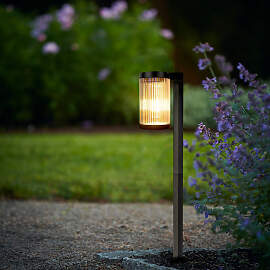 Set von 6 Aurora Solar LED Gartenleuchte Schwarz